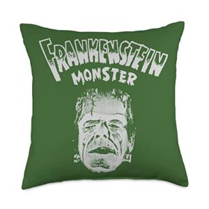 halloween vintage horror classics gift classic horror movie vintage frankenstein monster throw pillow, 18x18, multicolor