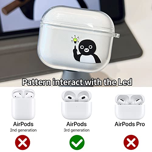 CASEWAFEE Compatible with Airpods 3 Case,Cute Soft Clear TPU Full Protective Case Shockproof Cover for AirPods 3rd Generation 2021 Charging Case Front LED Visible，Penguin Good Idea…