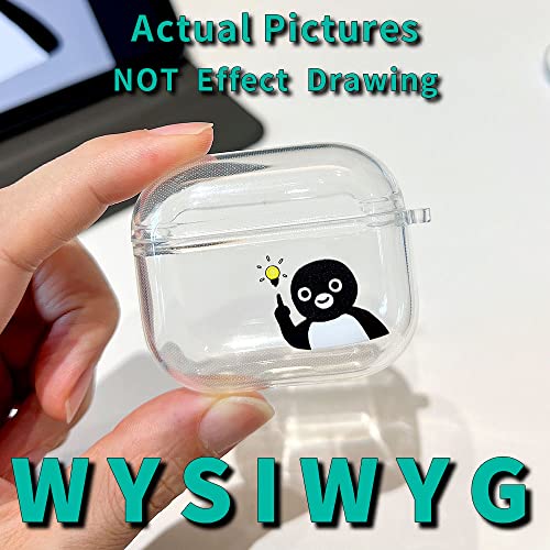 CASEWAFEE Compatible with Airpods 3 Case,Cute Soft Clear TPU Full Protective Case Shockproof Cover for AirPods 3rd Generation 2021 Charging Case Front LED Visible，Penguin Good Idea…