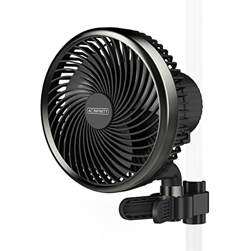 AC Infinity CLOUDRAY S6, Grow Tent Clip Fan 6” with 10-Speeds, EC-Motor, Weatherproof IP-44, Auto Oscillation, Quiet Hydroponics Circulation Cooling