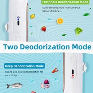 SEANCHEER Fridge Deodorizer, Mini USB-C Rechargeable Reusable Refrigerator Deodorizer, Refrigerator Odor Eliminator with Hook Lanyard for Fridge Wardrobe Shoes Cabinet