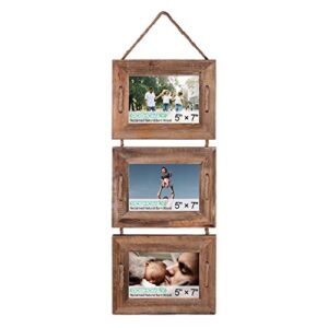robhomily 3 picture frame 5x7 wall hanging picture frame collage 5x7 rustic barnwood picture frame for wall decor