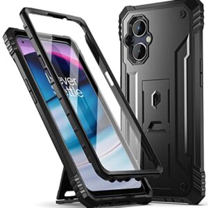 Poetic Revolution Series Case for OnePlus Nord N20 5G, [6FT Mil-Grade Drop Tested], Full-Body Rugged Dual-Layer Shockproof Protective Cover with Kickstand and Built-in-Screen Protector, Black