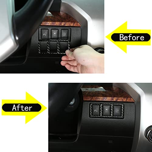 LLKUANG Soft Carbon Fiber Car Mode Button Switch Sticker,for Toyota Tundra 2014 2015 2016 2017 2018 Interior Accessories