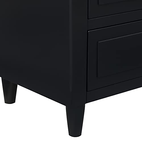 SOFTSEA Wood Nightstand Small Drasser for Bedrom 3 Drawer Bedside Table End Table with Storage Drawers