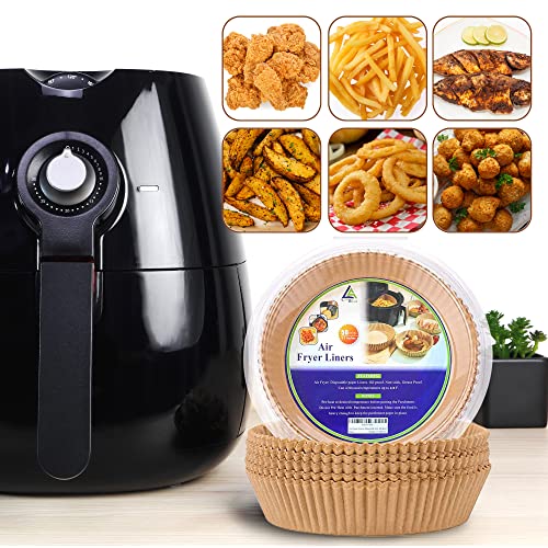 Air Fryer Disposable Paper Line, 50PCS Round 6.5In Non-Stick Air Fryer Parchment Liner, Parchment Paper Sheet for Air Fryer, Oil/Water-proof Baking Roasting Filter Sheet for Airfryer Basket