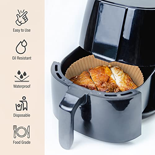 Air Fryer Disposable Paper Line, 50PCS Round 6.5In Non-Stick Air Fryer Parchment Liner, Parchment Paper Sheet for Air Fryer, Oil/Water-proof Baking Roasting Filter Sheet for Airfryer Basket
