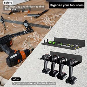 WUIVIUT Power Tool Organizer and Storage for Garage Organization, Strong Garage Organizers and Storage, Metal Shelves for Storage Electric Drill, Tool, Screw, Battery