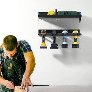 WUIVIUT Power Tool Organizer and Storage for Garage Organization, Strong Garage Organizers and Storage, Metal Shelves for Storage Electric Drill, Tool, Screw, Battery