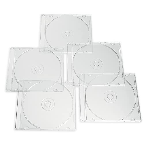 Verbatim CD DVD Blu-Ray Clear Slim Jewel Cases, 5.2 mm – 25 Pack