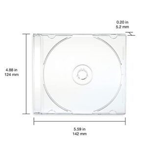 Verbatim CD DVD Blu-Ray Clear Slim Jewel Cases, 5.2 mm – 25 Pack