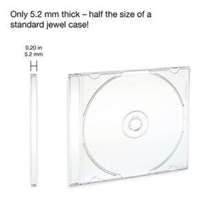 Verbatim CD DVD Blu-Ray Clear Slim Jewel Cases, 5.2 mm – 25 Pack