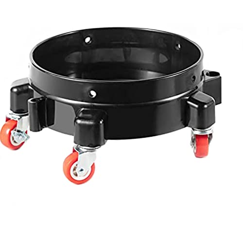 SGCB 5 Gallon Bucket Dolly 11.5'' Car Washing & Auto Detailing Bucket Dolly with Heavy Duty 360 Degree Wheel Swivel Casters for Smoother Maneuvering Black