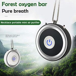 CKTUSJ Portable Air Purifier Necklace, Travel Personal Mini Air Purifier, Ion Generator Air Cleaner, Compact USB Charging, Remove Pets Smell, Smoke and Dust for Car,Airplane,Office,Bedroom and Travel