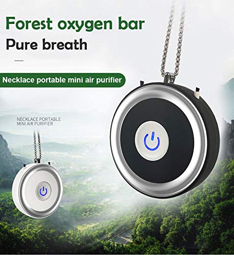 CKTUSJ Portable Air Purifier Necklace, Travel Personal Mini Air Purifier, Ion Generator Air Cleaner, Compact USB Charging, Remove Pets Smell, Smoke and Dust for Car,Airplane,Office,Bedroom and Travel