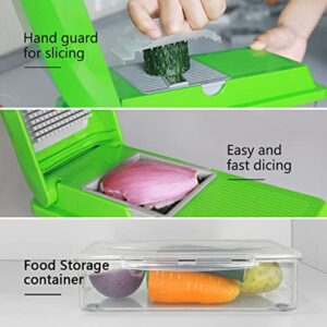 Vegetable Chopper - 11 in 1 Pro Mandoline Slicer - Onion Chopper, Cheese Grater, Food Slicer- Spiralizer Included - Enlarged Storage Container with Lids - Easy and Efficient Cutting Tool for Busy Cook