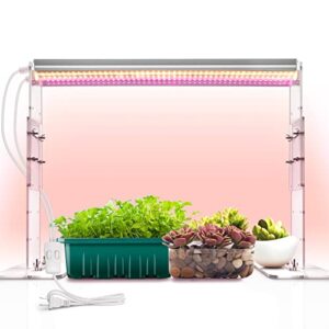 grow light with plant stand, 2ft t5 grow lights for seed starting, 30w full spectrum plant light for indoor plants, height adjustment, indoor garden with led grow light by bstrip