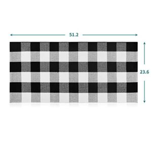 Lamberia Checkered Area Rug Buffalo Plaid Rugs Indoor and Outdoor Black White Checkered Carpet for Kitchen and Hallway (2' x 4'3")