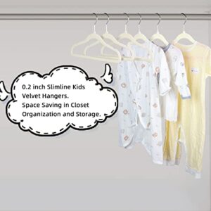 GoodtoU Kids Velvet Hangers,30 Pack Baby Hangers for Closet Non Slip Velvet Clothes Hangers Coat Hangers for Toddler Children Infant Hanger (Ivory 30Pack)