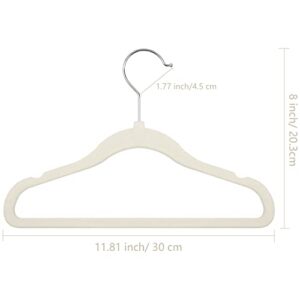 GoodtoU Kids Velvet Hangers,30 Pack Baby Hangers for Closet Non Slip Velvet Clothes Hangers Coat Hangers for Toddler Children Infant Hanger (Ivory 30Pack)