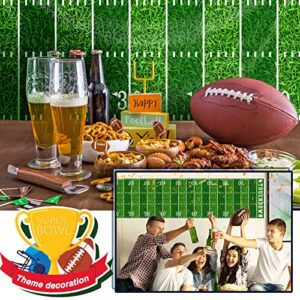 Boao Football Party Supplies 10 ft Football Party Field Aisle Runners Football Tablecloth Touchdown Floor Runners for Game Day Party Football Field Sign Supplies, 24 x 120 Inch (4 Pieces)