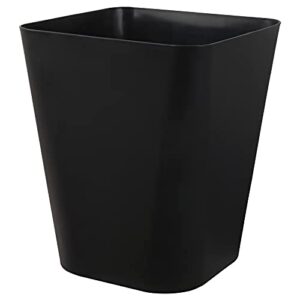 Small Bathroom Trash Can Plastic Garbage Can Square Waste Basket Trash Bins Container Bins for Bathroom, Office, Dorm Room, Home Office, Under Desk, Kitchen, Bedroom, 3 Pack, Black