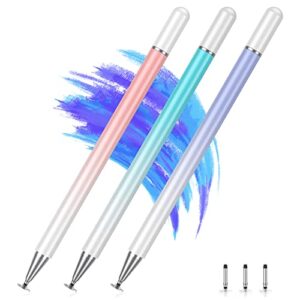 stylus pens for touch screens(3 pcs), high precision magnetic disc universal stylus pen for ipad compatible with apple/iphone/ipad/android/microsoft tablets and all capacitive touch screens