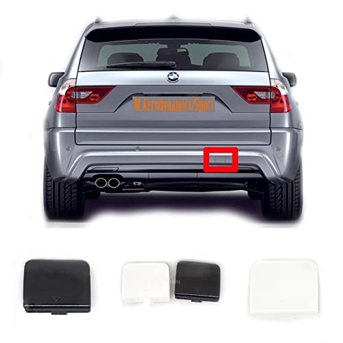 Trimla Rear Tow Cover for 05-10 BMW X3 E83 M Aerodynamics Fit 1.8d 2.0d 2.0i 2.5i 2.5si 3.0d 3.0i 3.0sd 3.0si 2005 2006 2007 2008 2009 2010 Bumper Towing Hook Eye Cap 51123416948 (Black)