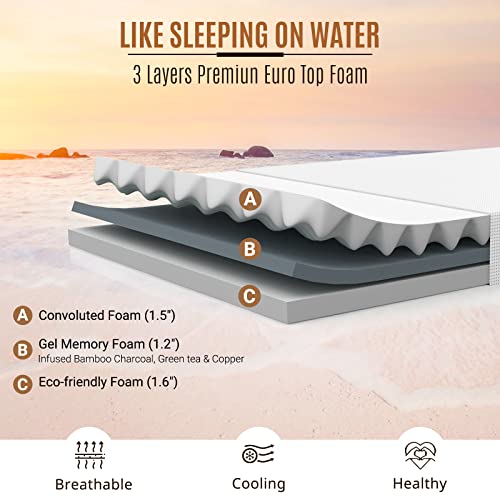 BedStory 10 Inch Queen Mattress, Gel Memory Foam Hybrid Mattress in a Box with Pocket Coil Innerspring, White Luxury Medium Firm Queen Size Mattress for Pressure Relief, Made in USA