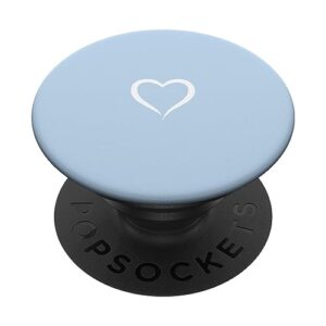 baby blue / pastel blue hand drawn heart love minimalist popsockets swappable popgrip