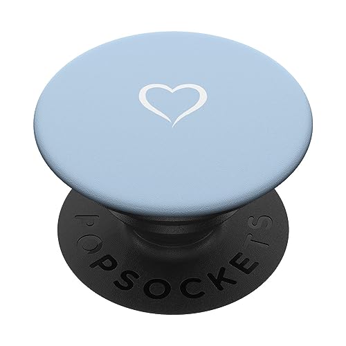 Baby Blue / Pastel Blue Hand Drawn Heart Love Minimalist PopSockets Swappable PopGrip