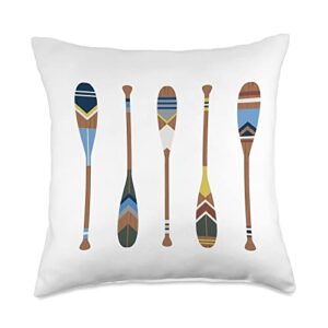 painted oars throw pillow, 18x18, multicolor