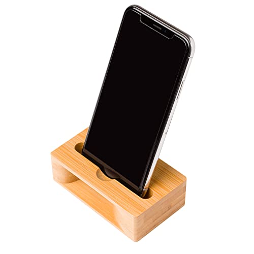 C-SLIDE Wooden Cellphone Amplifier Stand | Universal Smart Phone Amplifier Dock | Bamboo Wooden Amplifier for Desk, Bed Stands, Kitchen | Raise The Volume Without A Speaker