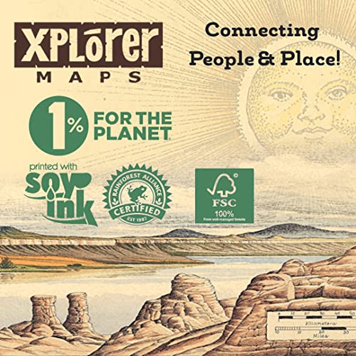 Xplorer Maps Texas State Map Canvas Tote Bag with Handles, Cloth Grocery Shopping Bag, Reusable & Eco-friendly Bag, 100% Cotton, Washable, 18 wide x 15 tall