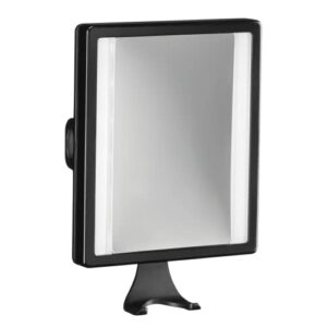 conairman lighted mirror, fogless mirror for shower with 2x magnification, shower mirror fogless for shaving, battery operated in glossy black