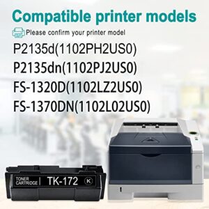 ZPZZ 1 Black TK-172 TK 172 (1T02LZ0US0) Compatible Toner Cartridge Replacement for Kyocera ECOSYS P2135d P2135dn FS-1320D FS-1370DN Printer Ink Cartridge,Sold by DZYDZSWGS