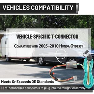 MECMO Trailer Wiring Harness for 2005-2010 Honda Odyssey 4-Way Flat Hitch Wire Trailer Light Hook Up, Plug-in Simple T-Connector Vehicle Side Towing Harness