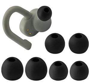 geiomoo silicone earbuds ear tips compatible with skullcandy push active, eartips earpads (s/m/l, black)