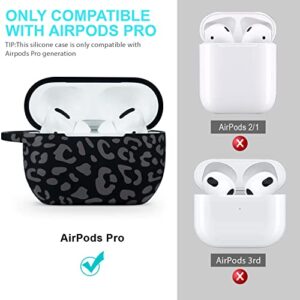 Grey Leopard Airpods Pro Case Silicone, Beaded Wristlet Apple Airpod Pro Cover for Girl Women, Case Soft Skin for AirPod Pro Wireless Charging Case with Bracelet Keychain (Gray Leopard/Cheetah)