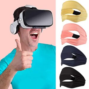 VR Eye mask Headband 4 Pieces Breathable Sweat-Absorbing Stretch mask for VR Exercise, Supernatural Virtual Reality Headset VR Equipment Accessories, Headband for Men and Women Home