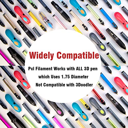 3D Pen Filament Refills,20 Colors,Each Color 16.4 Feet,PCL Filament 1.75mm for 3D Pen Printer,Safe Refills,Gifts for Kids(Total 328 Ft)
