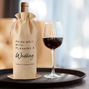 BDANTUMBLER Wedding Gifts Wine Bag Engagement Gift Wedding Planning Gift Bridal Shower Gift Pairs Well with Planning a Wedding Wine Bag Mr and Mrs Gifts Drawstring Gift Wine Bag