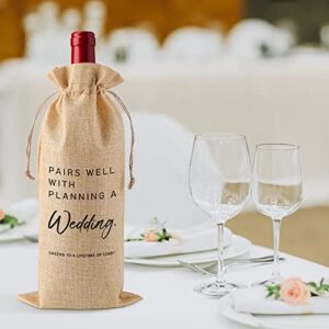 BDANTUMBLER Wedding Gifts Wine Bag Engagement Gift Wedding Planning Gift Bridal Shower Gift Pairs Well with Planning a Wedding Wine Bag Mr and Mrs Gifts Drawstring Gift Wine Bag