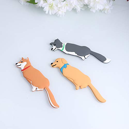 VICASKY 3pcs Coat Hooks Dog Shape Creative Wall Hook Self Adhesive Hooks Seamless Stick Removable Key Hook Home Storage Utility Hooks for Hanging Hats, Coats, Keys and Towels 5.51x1.57in