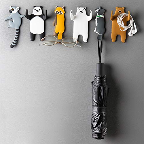 VICASKY 3pcs Coat Hooks Dog Shape Creative Wall Hook Self Adhesive Hooks Seamless Stick Removable Key Hook Home Storage Utility Hooks for Hanging Hats, Coats, Keys and Towels 5.51x1.57in