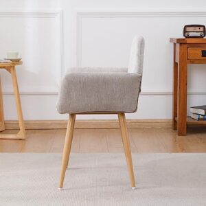 Velvet Vanity Chair Furry Desk Chair with Metal Legs Makeup Chair with Hollow Backrest Comfy Office Computer Chair Desk Chair no Wheels Arm Chair for Bedroom Living Room Accent Task Chair