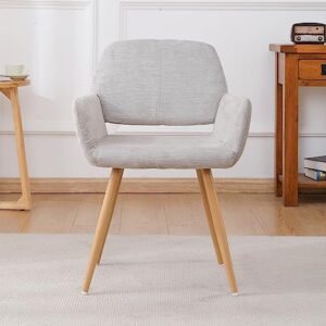 Velvet Vanity Chair Furry Desk Chair with Metal Legs Makeup Chair with Hollow Backrest Comfy Office Computer Chair Desk Chair no Wheels Arm Chair for Bedroom Living Room Accent Task Chair