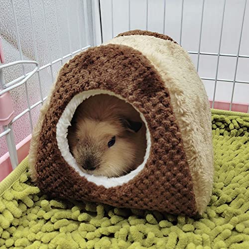 Oncpcare Cozy Ferret Bed Guinea Pig Cave Bed Tent Fleece Rat Hideout House Nest Cage Accessories for Chinchilla Squirrel Hedgehog