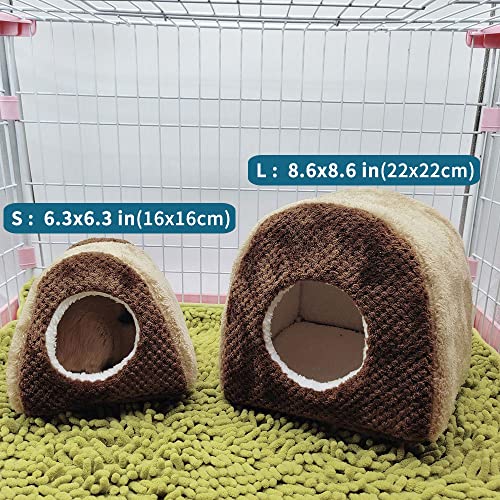 Oncpcare Cozy Ferret Bed Guinea Pig Cave Bed Tent Fleece Rat Hideout House Nest Cage Accessories for Chinchilla Squirrel Hedgehog