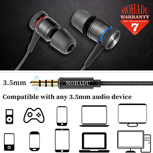 MOHADU Earphones Wired Earbuds with Microphone Wired in-Ear Headphones Magnetic Noise Canceling 3.5mm Earbuds for Xiaomi,Huawei,Samsung,LG etc Wired Earphones